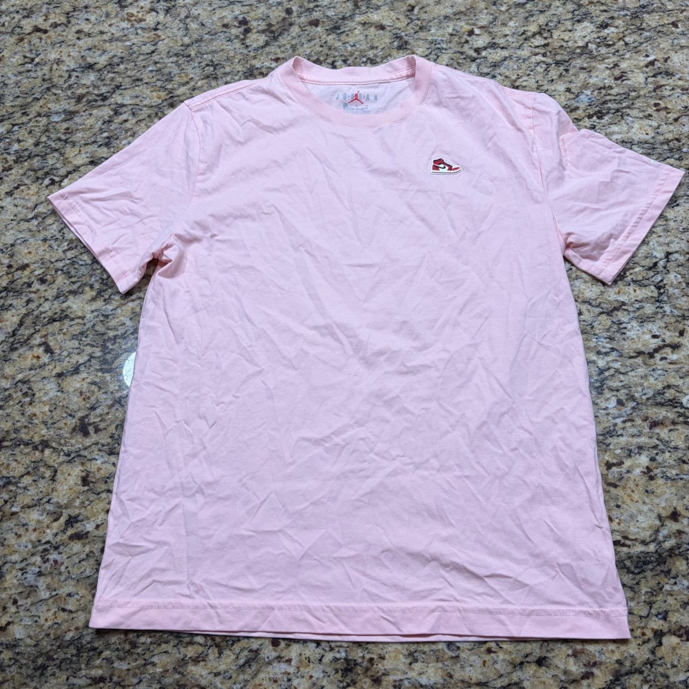 Jordan Girl Pink Short Sleeve T-Shirt AJ1 Sneaker Patch XL ws
